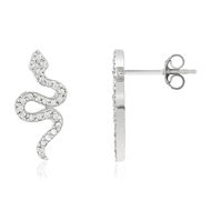 Boucles d'oreilles argent 925 serpents et zirconias