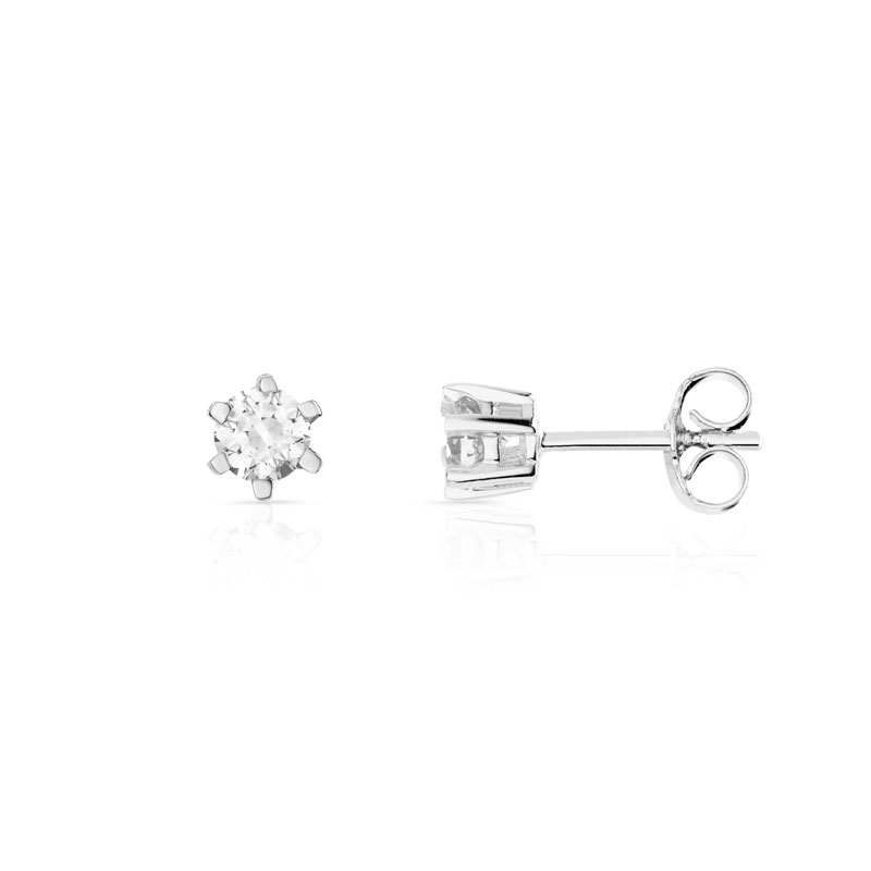 Earrings silver 925 2 zirconias - view D1