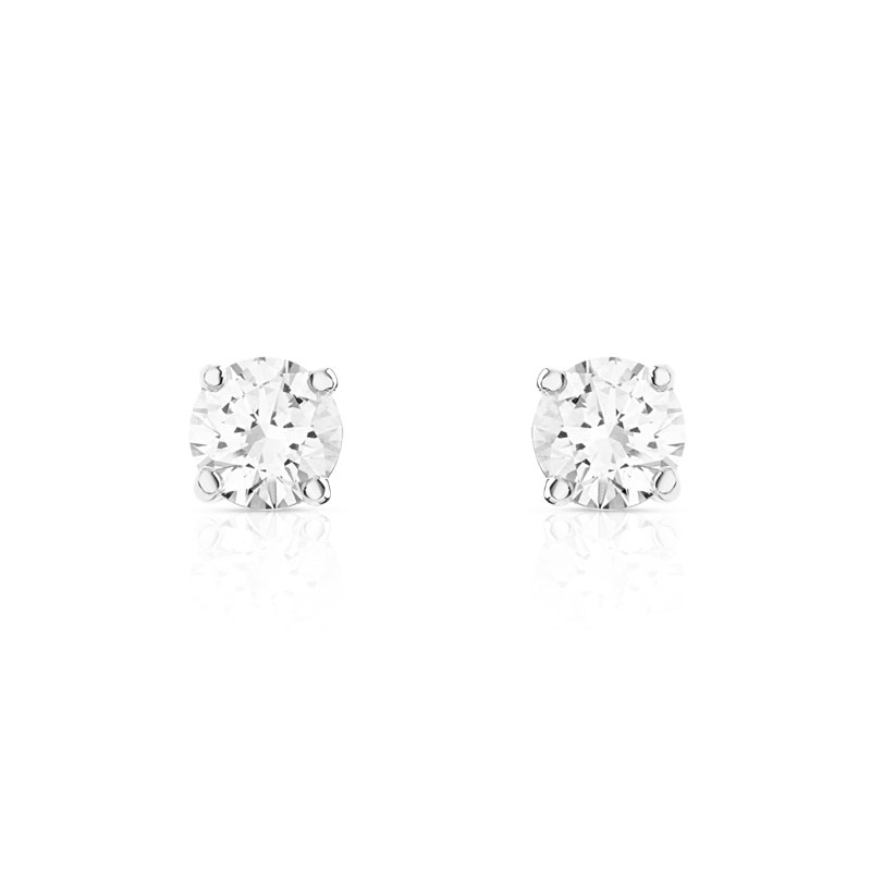 Boucles d'oreilles argent 925 2 zirconias