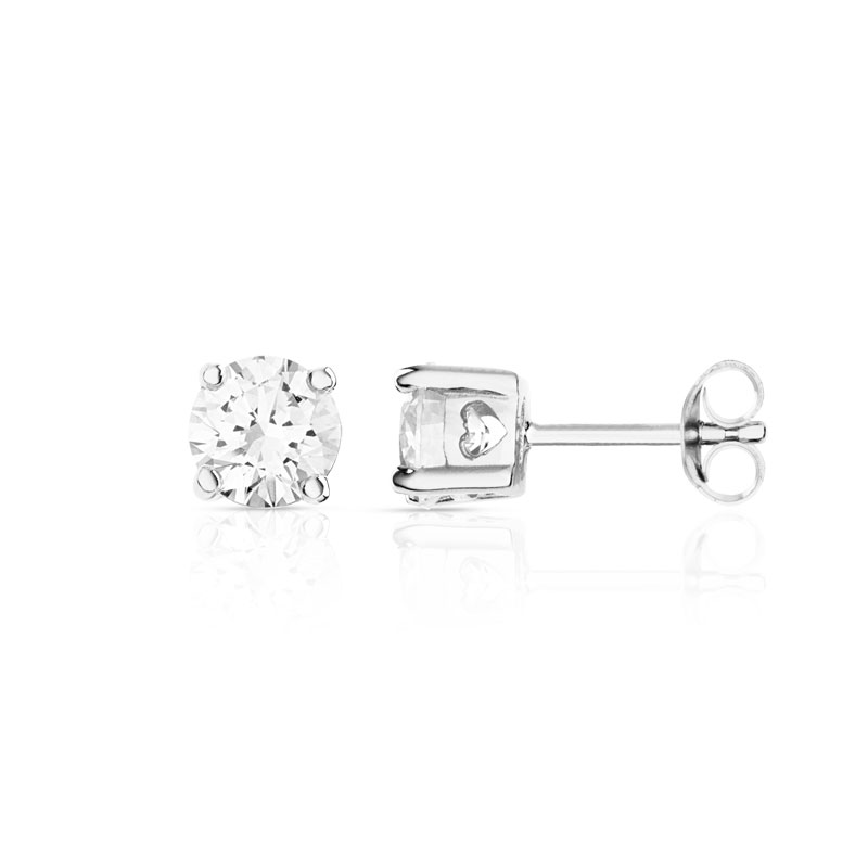 Boucles d'oreilles argent 925 2 zirconias - vue D1