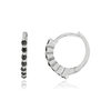 Boucles d'oreilles argent 925 spinelles noirs - vue V1