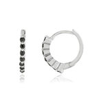 Boucles d'oreilles argent 925 spinelles noirs - vue 1
