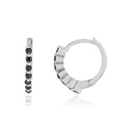 Boucles d'oreilles argent 925 spinelles noirs