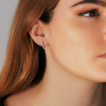 Boucles d'oreilles argent 925 spinelles noirs - vue D1