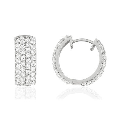 Créoles argent 925 zirconias - vue 1