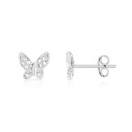 Boucles d'oreilles argent 925 papillons et zirconias