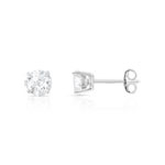 Boucles d'oreilles argent 925 2 zirconias - vue 1