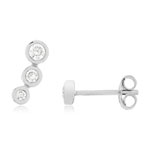 Boucles d'oreilles argent 925 zirconias - vue 3