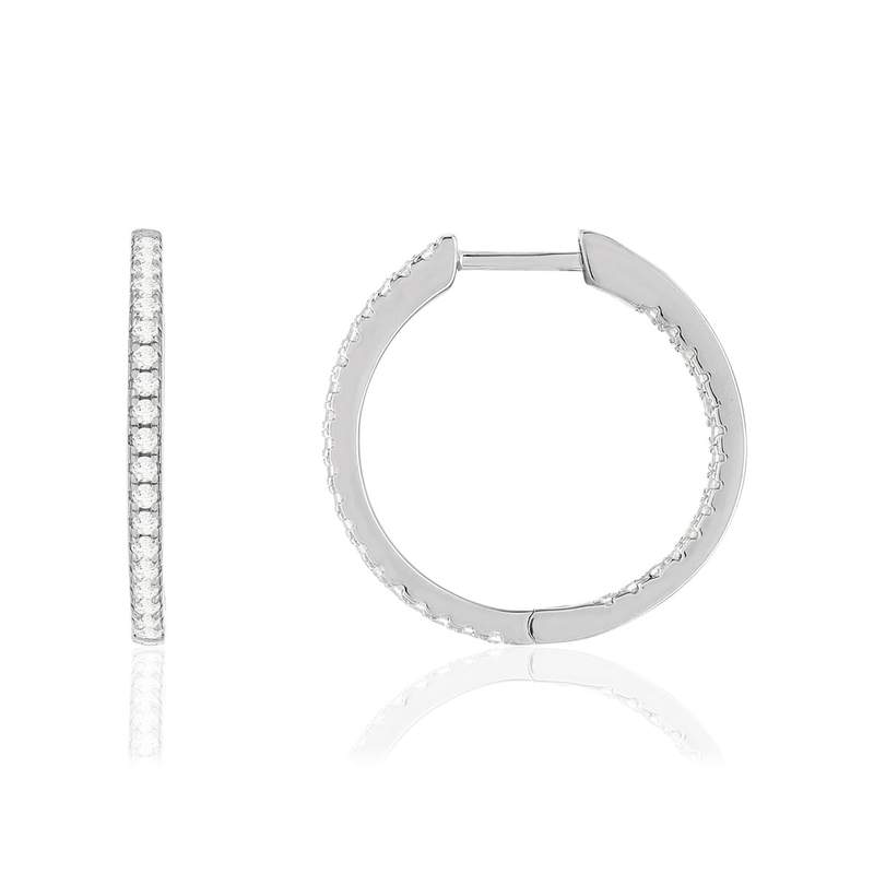Créoles argent 925 zirconias - vue 1