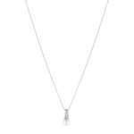 Collier argent 925 perle de culture et zirconias 45 cm - vue 2