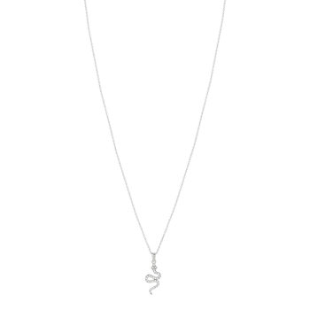 Collier argent 925 serpent et zirconias 45 cm