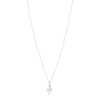 Collier argent 925 serpent et zirconias 45 cm