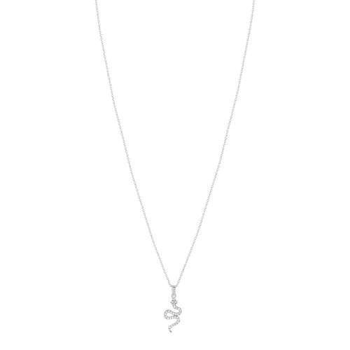 Collier argent 925 serpent et zirconias 45 cm