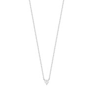 Collier argent 925 zirconia coeur 45 cm