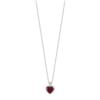 Collier argent 925 coeur zirconia rouge et zirconias blancs 45 cm - vue Mporté 1