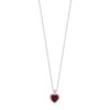 Collier argent 925 coeur zirconia rouge et zirconias blancs 45 cm - vue V1