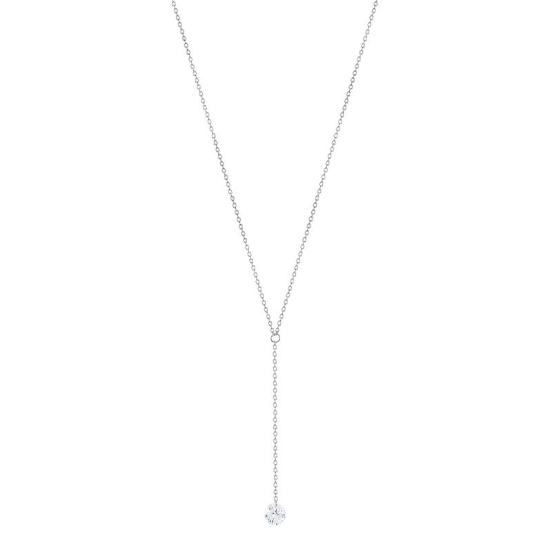 Collier argent 925 zirconia 45 cm - vue 1