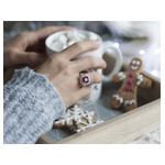 Bague argent 925 zirconia rouge et zirconias blancs - vue porté 2