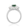 Bague argent 925 zirconia ovale vert et zirconias blancs - vue V2