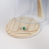 Bague argent 925 zirconia ovale vert et zirconias blancs - vue VD3