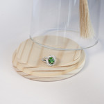 925 silver ring with green oval zirconia and white zirconias - view D3