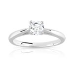 Solitaire argent 925 zirconia - vue 1