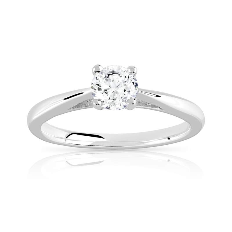 Solitaire argent 925 zirconia - vue 1