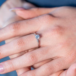 Solitaire argent 925 zirconia - vue porté 1