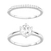 Duo alliance et solitaire argent 925 zirconias - vue VD1