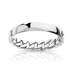 Ring van 925 zilver met armbandpatroon - aanzicht 1