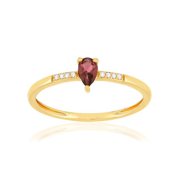 Bague or 375 jaune tourmaline et diamants