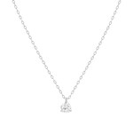 Collier or 750 blanc diamant DSI1 3 griffes 0.20ct - vue 1