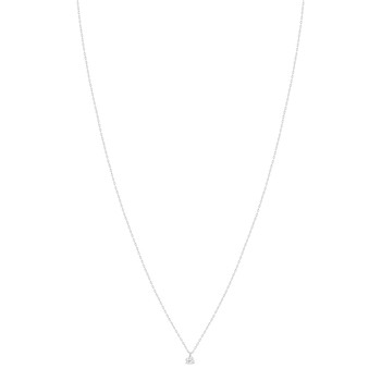 Collier or 750 blanc diamant DSI1 3 griffes 0.20ct