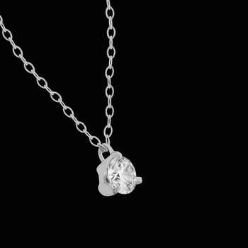 Collier or 750 blanc diamant DSI1 3 griffes 0.20ct