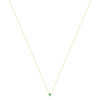 Collier or 375 jaune diamant et émeraude 45cm - vue V2
