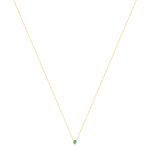 Collier or 375 jaune diamant et émeraude 45cm - vue 2
