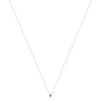 375 geelgouden diamanten en smaragden collier 45cm