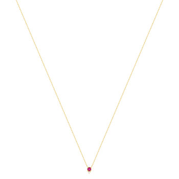Collier or 375 jaune diamant et rubis 45cm