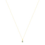 Collier or 375 jaune diamant et émeraude 45cm - vue 2