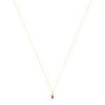 Collier or 375 jaune diamant et rubis 45cm - vue 2