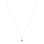 Collier or 375 jaune diamant et saphir 45cm - vue 2