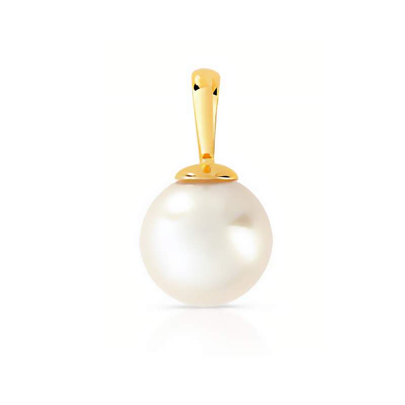 Pendentif or 750 jaune perle de culture du Japon - vue 1