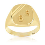 Chevalière or 375 2 initiales - vue 1