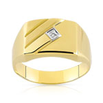 CHEVALIERE or jaune et or rhodié diamant - vue 1