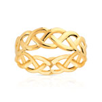 BAGUE tressée en or jaune 375 - vue 1