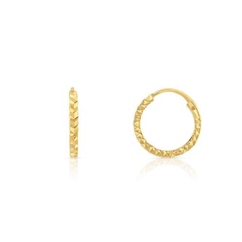 CREOLES in 375 diamond-cut yellow gold