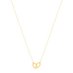 Collier or jaune 375 42 cm motif 2 anneaux entrelacés - vue 2