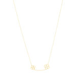 Yellow gold necklace 375 44 cm flower design - view 2