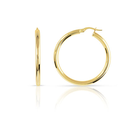 Créoles or 375 30mm - vue 1