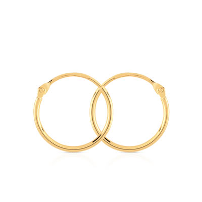 Créoles or 375 jaune 10 mm